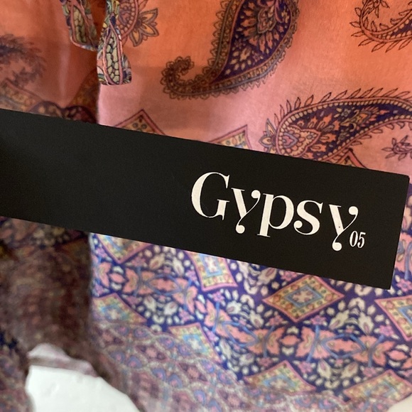 GYPSY05 Boho,100%Silk Sheer Paisley Drawstring Waist Pocket Shorts - Picture 15 of 17